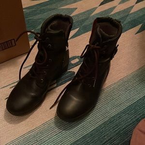 UGG Waterproof Black Leather Winter Boots
